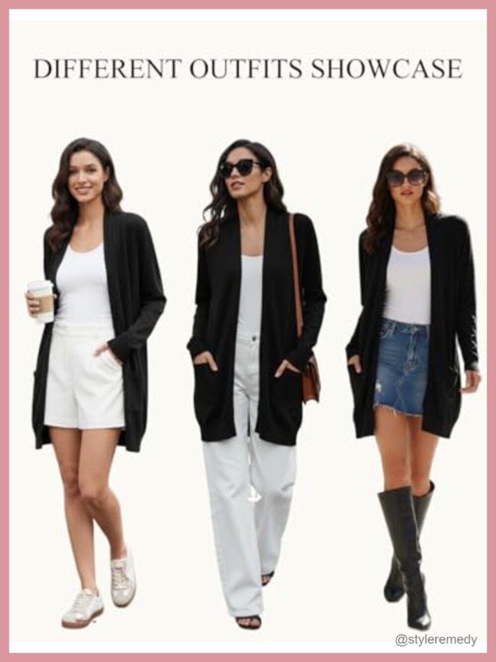 Long Lightweight Cardigan with Pockets for Women - Soft Knit Open Front - Picture 3 of 6